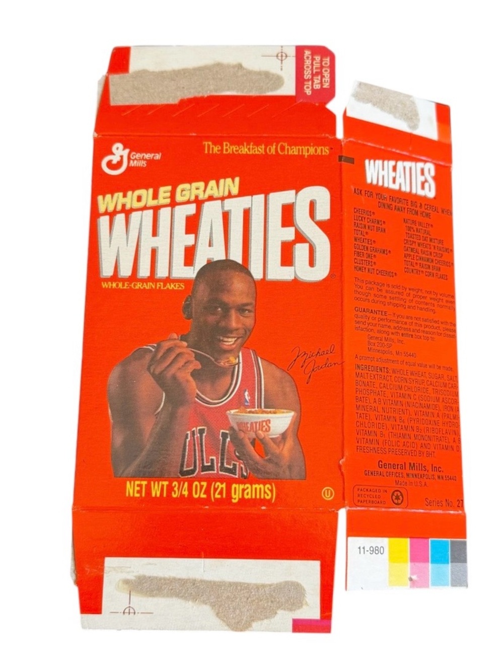 General Mills Wheaties Michael Jordan Chicago Bulls Flat Box Mini 1991 Series 27